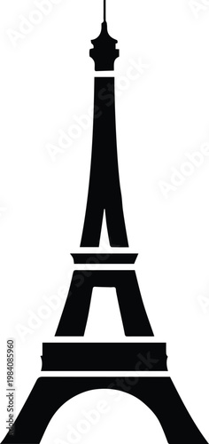 eiffel tower black silhouette simple landmark vector design