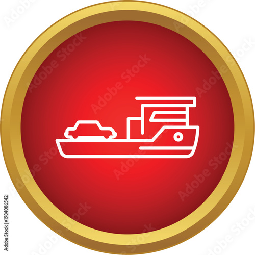 Car ferry icon representing vessel transportation and travel
