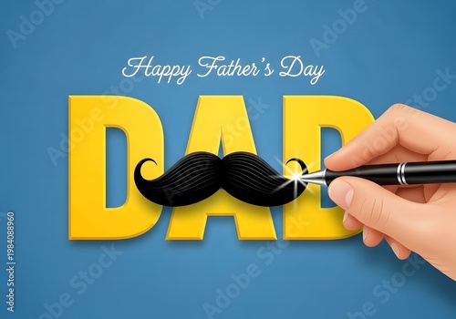 Happy father's day greeting with blocky text and a retro pixel art car