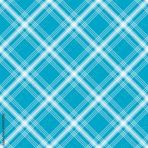 Seamless turquoise plaid pattern classic tartan textile design with white intersecting lines perfect for fabric backgrounds and graphic elements vector illustration