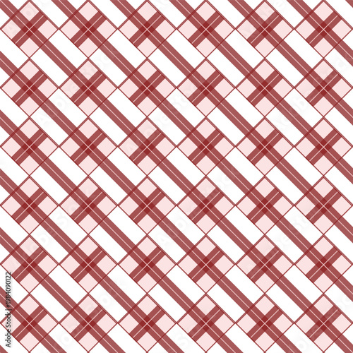 Seamless red and white plaid pattern classic tartan textile design for fabric and backgrounds simple geometric texture vector illustration