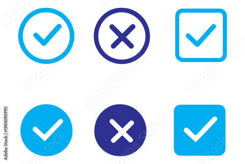 Free Download checkmark and X mark icon. check and uncheck icon vector. validation icon vector. for apps and websites. - GFXLoad