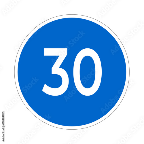 Foto Minimum Speed Limit 30, Vector Sign