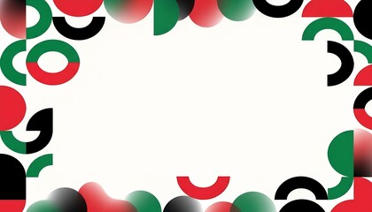 Juneteenth Social Media Template Abstract Pattern Border Red Black Green Modern Background Design