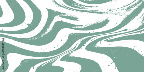 Abstract an eye-catching swirly design in shades of cyan and ivory. The pattern looks like it's been hand-painted with visible brushstrokes. Captures a sense of movement and energy in its bold.