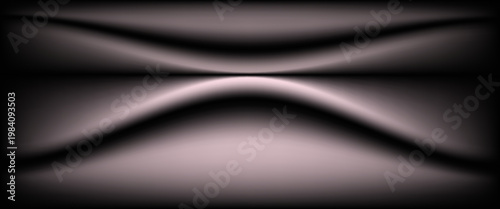 Abstract image of dark room concrete floor. Black room or stage background for product placement.Panoramic view of the abstract fog. White cloudiness, mist or smog moves on black background.