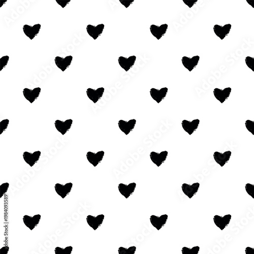 Seamless pattern with hand drawn heart doodle for decorative print, wrapping paper, greeting cards and fabric