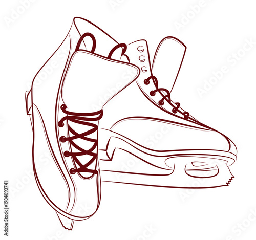 Sketch of the sports figured skates.
