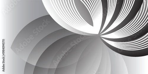 Abstract geometric design with smooth layered curves and overlapping elliptical shapes, background vector style