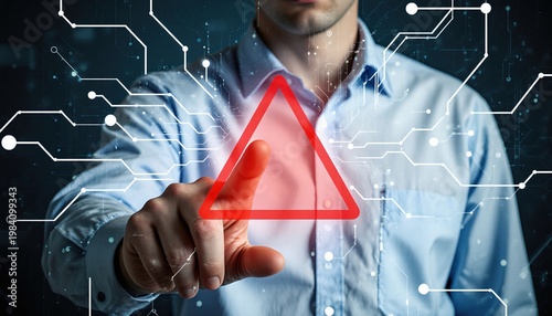 Over the Shoulder View of a Man Interacting with Digital Interface