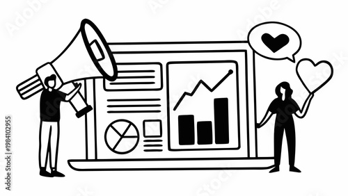 Social Media Marketing Analytics Vector