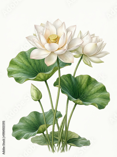 white lotus flower isolated
