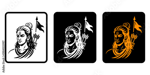 Lord Rama Vector Illustration Set for Hindu Festivals and Decor