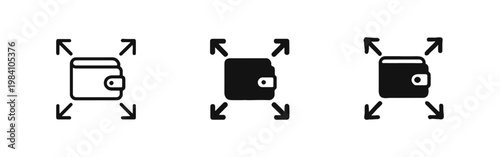 Wallet Expense Icon Set - Cash Outflow and Spending in Outline, Glyph, and Hand Drawn Styles