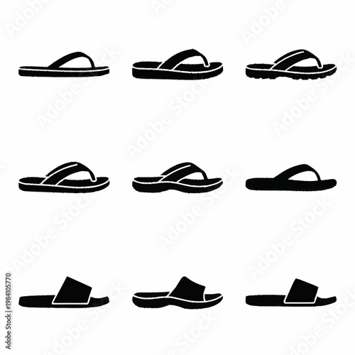 Minimal flip flop sandals silhouettes in multiple styles
