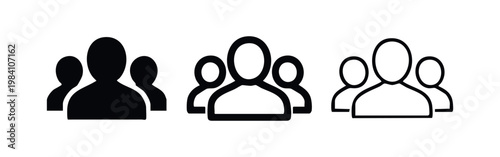 Team or Group of Users Icon Set for Community and Collaboration Concepts