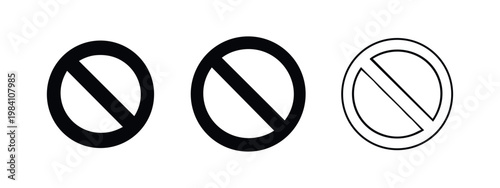 Photography Forbidden or Prohibited Sign Icon Set