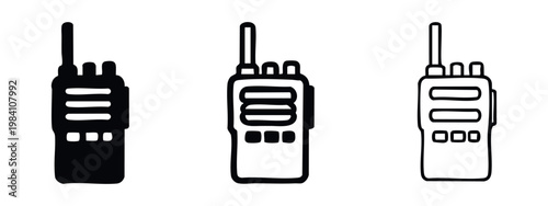 Walkie-Talkie Radio Communication Icon Set