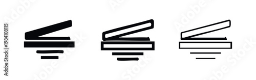 Greater than or equal to symbol icon set. Math inequality and comparison sign.