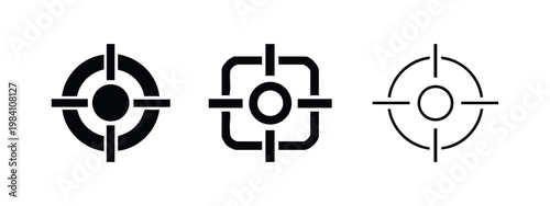 Target aim icon set. Focus, accuracy, goal, and precision symbol.
