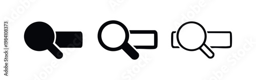 Hand-Drawn Search Bar Icons for Web Browser Interface and Navigation Design