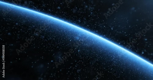 Earth from space with blue atmosphere.