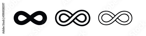 Infinity Sign Symbol Icon Set - Limitless and Perpetual Design