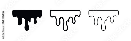 Organic dripping paint liquid icon set. Fluid artistic design element or overlay for creative projects.