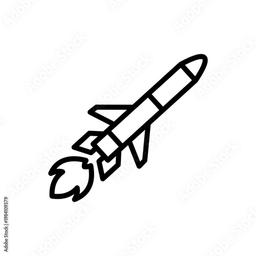 Rocket Missile Line Icon