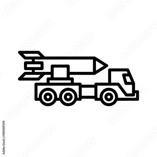 Missile Launcher Truck Line Icon