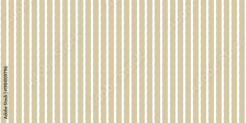 Vertical beige wavy stripes background. Hand-drawn pinstripe pattern lines for modern minimalist wallpaper, wrapping paper, or textile design.