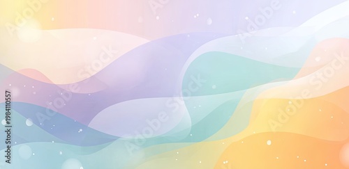 A flowing, colorful abstract background with soft gradients and subtle sparkle effects.