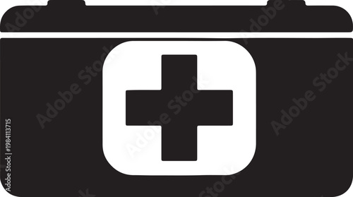 First aid kit represented as a battery pack with a medical cross symbol