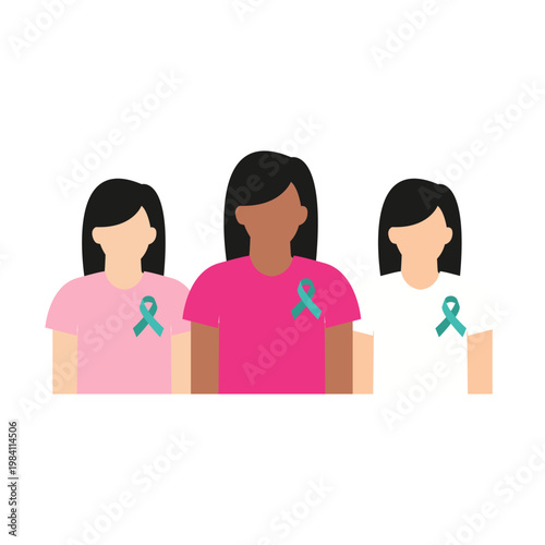 Diverse Women Supporting Ovarian Cancer