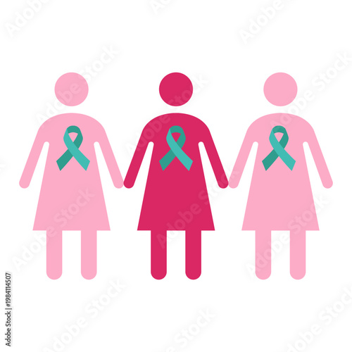 Ovarian Cancer Awareness Ribbon Icons