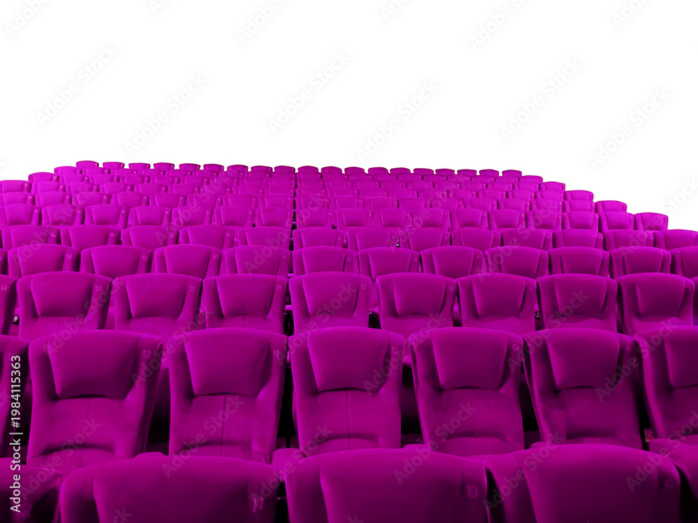 Fototapeta premium Pink chairs in a movie theater PNG transparent.