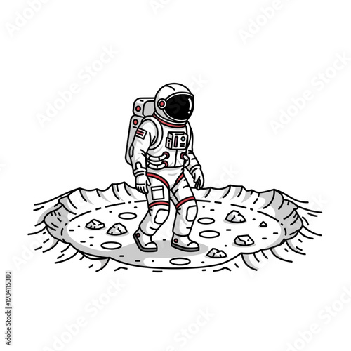 Astronaut on Moon Surface