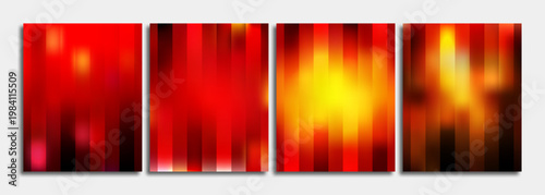 Abstract red background set with glowing vertical stripes for creative graphic design and modern business presentation layout featuring vibrant fiery orange light effects and dark gradients