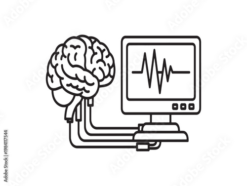 Brain computer interface illustration connecting the human mind to digital technology