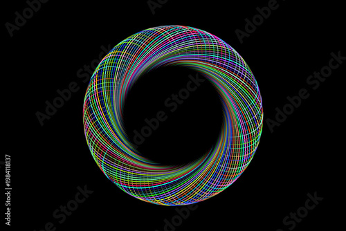 Colorful circle shape loop abstract background