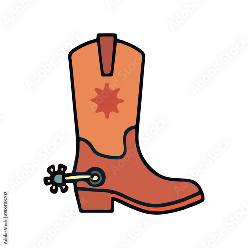 Western Cowboy Boot Illustration