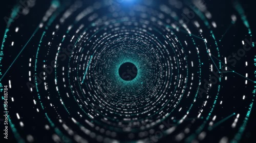 Cyber Space Tunnel Rotating 4K Motion Background