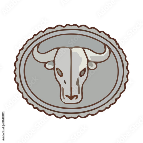 Bull Head Emblem Vector Illustration