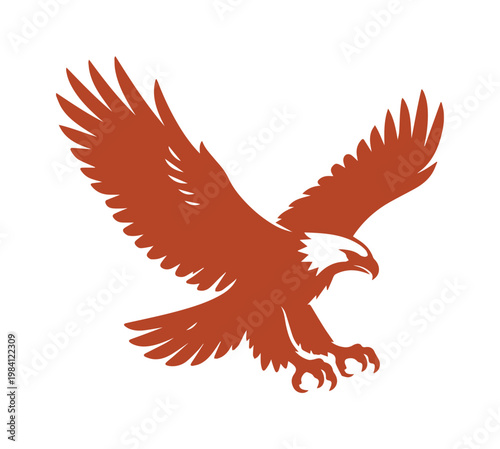 Águila majestuosa en vuelo, silueta vectorial de águila calva, emblema de ave rapaz, símbolo de libertad y poder, diseño gráfico para logotipos y marcas