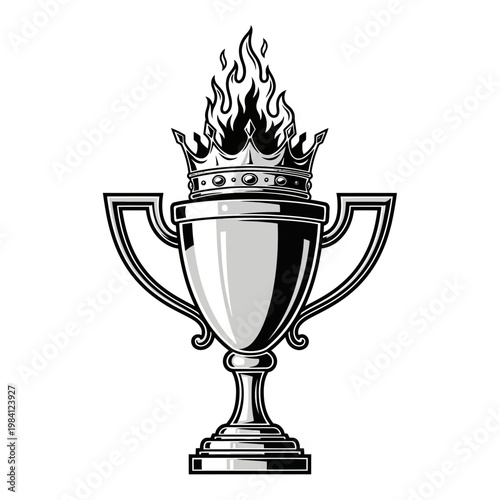 Fiery Crown Trophy - Symbol of Victory, Achievement, and Excellence
