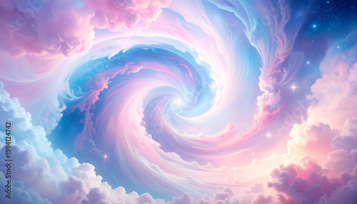 Abstract swirl of pastel clouds