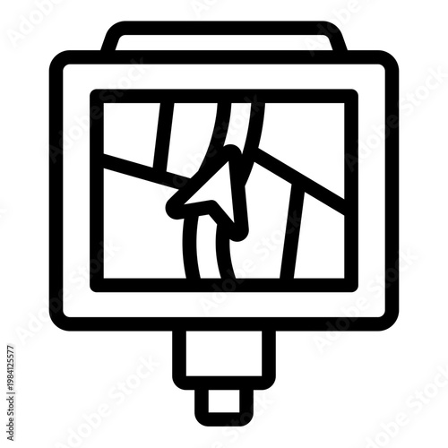 gps outline icon. navigation map. route tracking. travel planning.