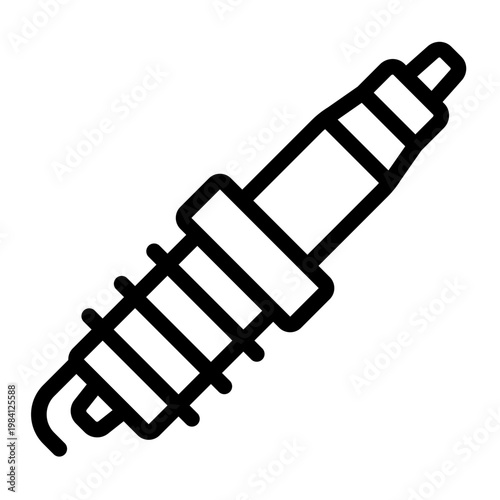 spark plug outline icon. ignition part. engine combustion. motor repair.