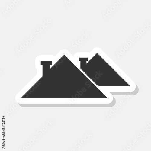 Home roof icon sticker isolated on gray background