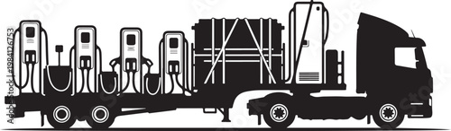 Electric vehicle charging station truck, EV charger mobile unit, sustainable energy transport
